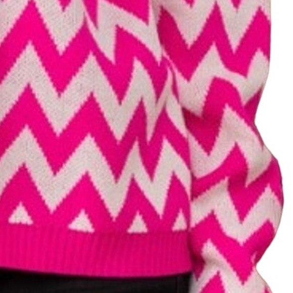 SEW IN LOVE Plus Pink White Wave Stripe Chevron Sweater NEW Plus Size 3X - Picture 6 of 6